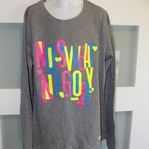 FILA Sport Gray No Sweat No Glory LS Shirt Size L (14) Girl's EUC